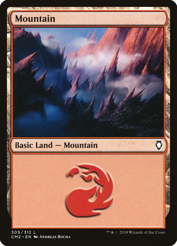 Mountain 305 card from Commander Anthology Volume II