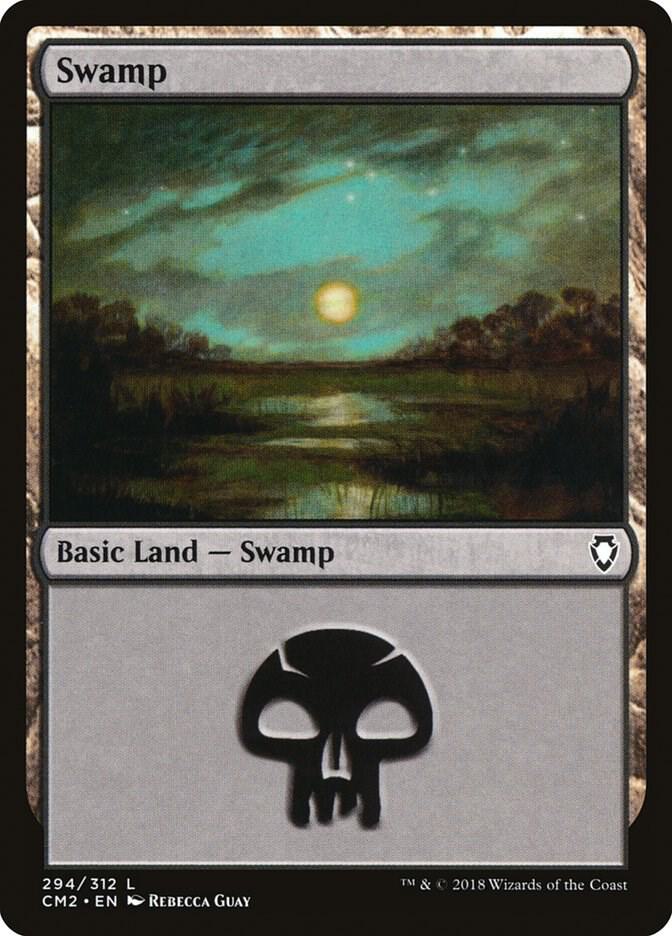 Swamp 294 card from Commander Anthology Volume II