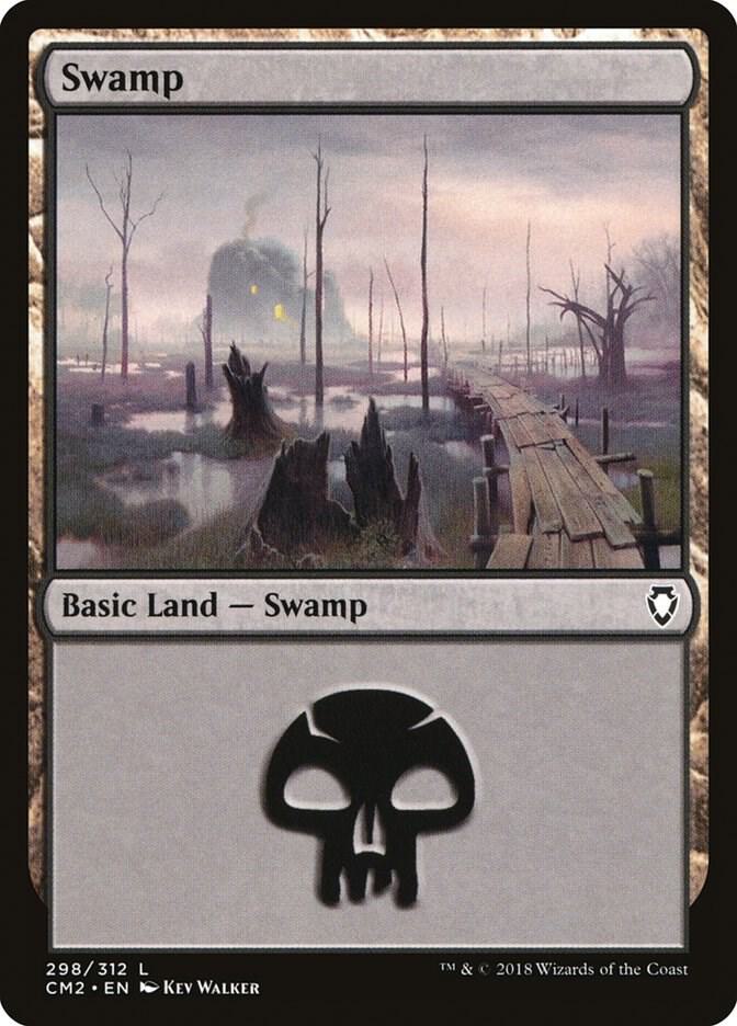 Swamp 298 card from Commander Anthology Volume II