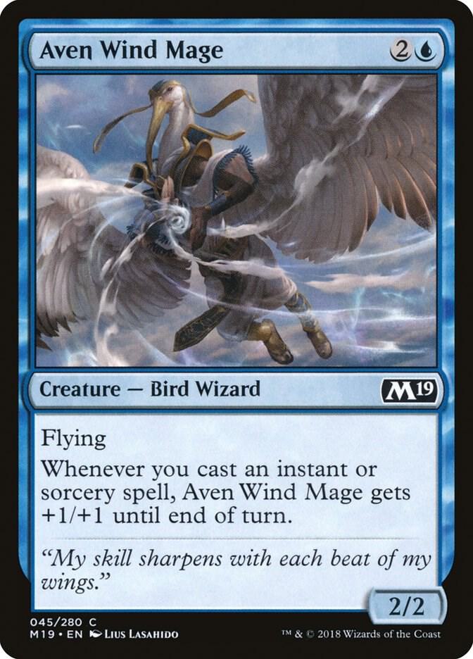 Aven Wind Mage 45 card from Core Set 2019