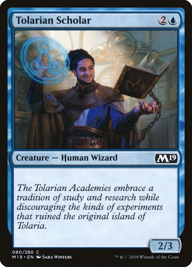 Tolarian Scholar 80 card from Core Set 2019