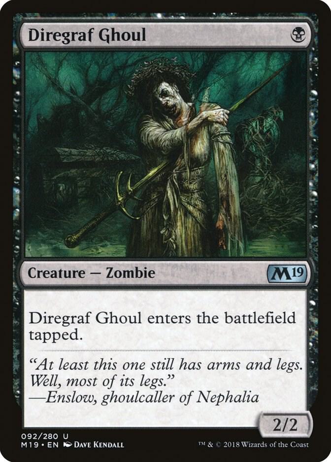 Diregraf Ghoul 92 card from Core Set 2019