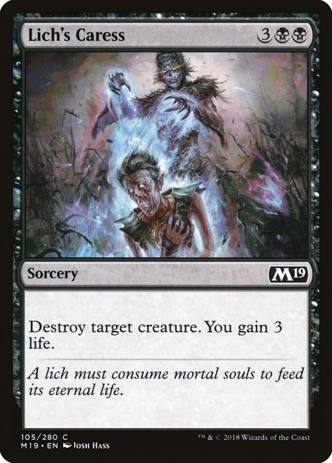 Lich's Caress 105 card from Core Set 2019