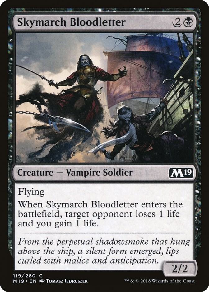 Skymarch Bloodletter 119 card from Core Set 2019