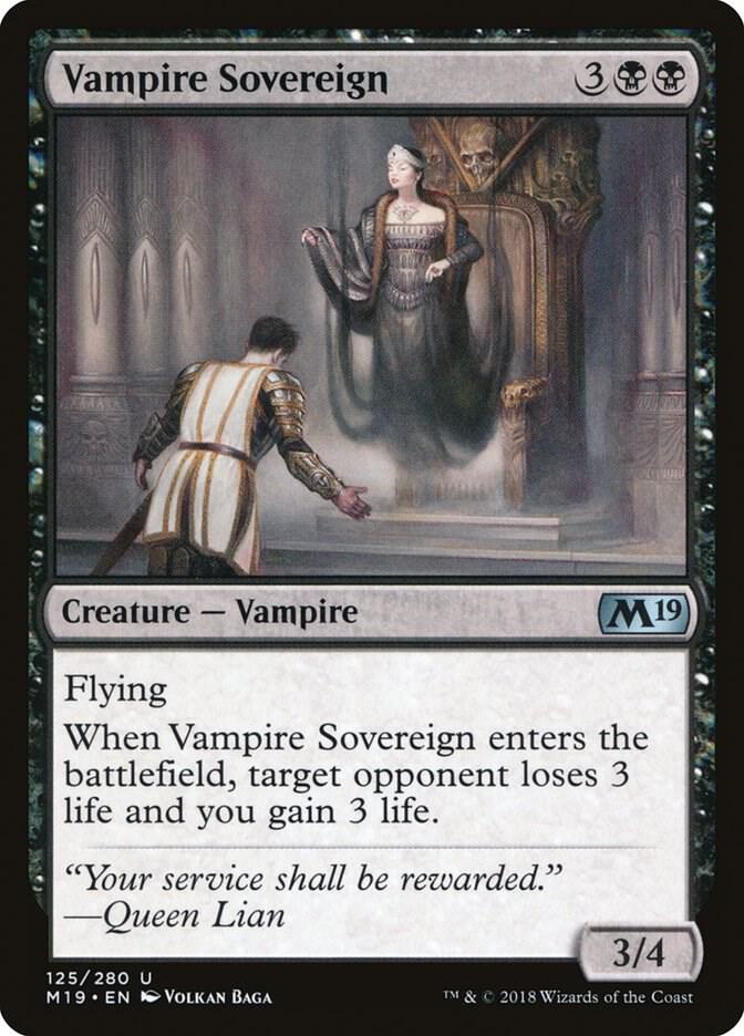 Vampire Sovereign 125 card from Core Set 2019