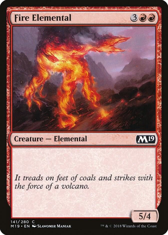 Fire Elemental 141 card from Core Set 2019