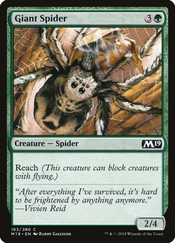 Giant Spider 183 card from Core Set 2019