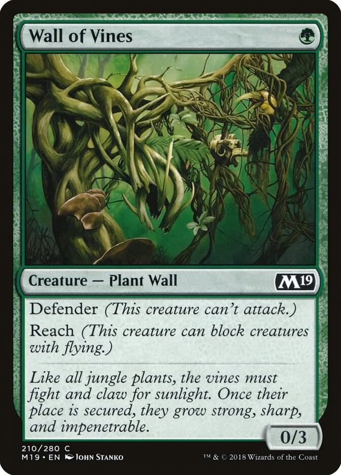 Wall of Vines 210 card from Core Set 2019