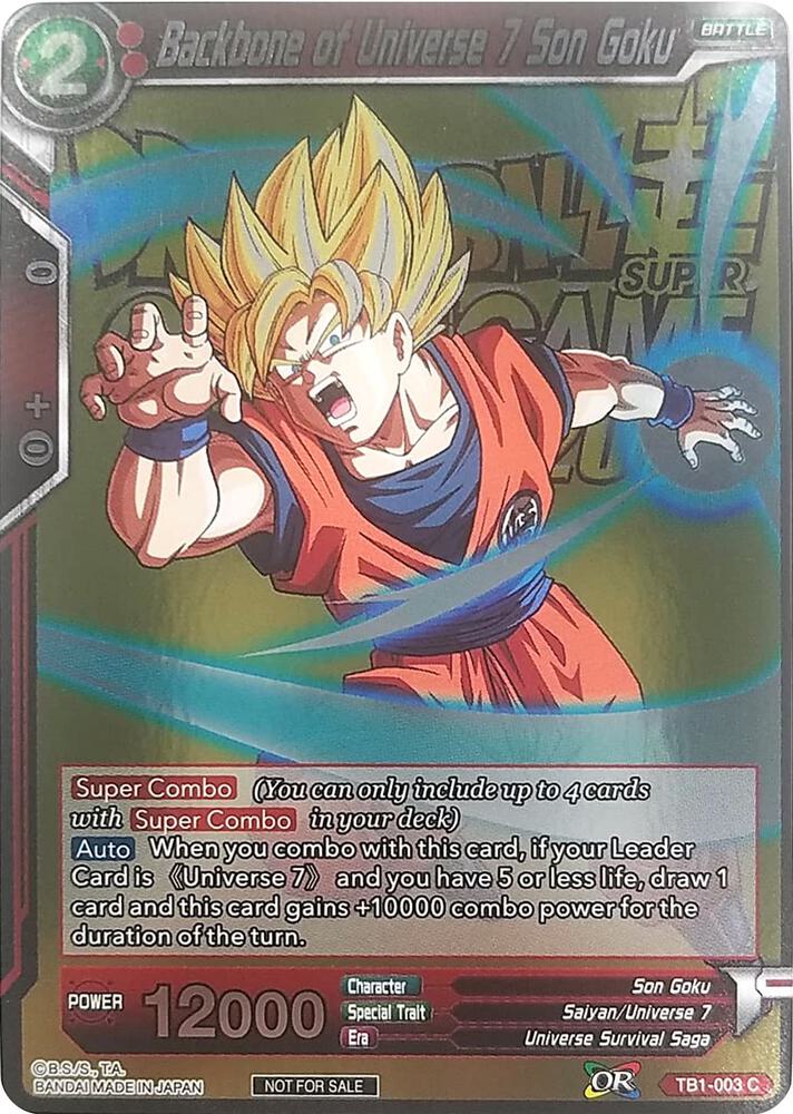 Backbone of Universe 7 Son Goku (Metallic Foil) (Event Pack 2018) TB1-003 card from Promotion Cards