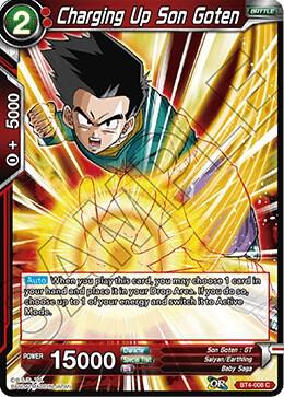 Charging Up Son Goten BT4-008 card from Colossal Warfare