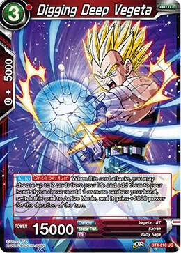 Digging Deep Vegeta BT4-010 card from Colossal Warfare