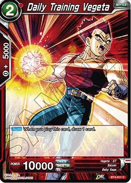 Daily Training Vegeta BT4-011 card from Colossal Warfare