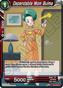 Dependable Mom Bulma BT4-013 card from Colossal Warfare