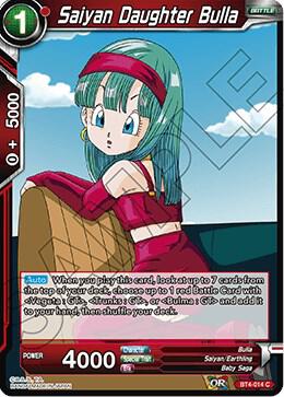 Saiyan Daughter Bulla BT4-014 card from Colossal Warfare