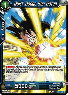 Quick Dodge Son Goten BT4-029 card from Colossal Warfare