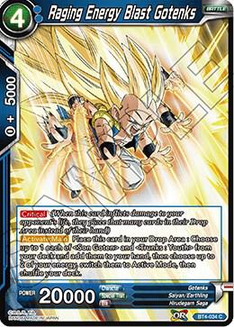 Raging Energy Blast Gotenks BT4-034 card from Colossal Warfare