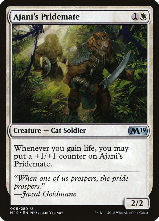 Ajani's Pridemate 5 card from Core Set 2019