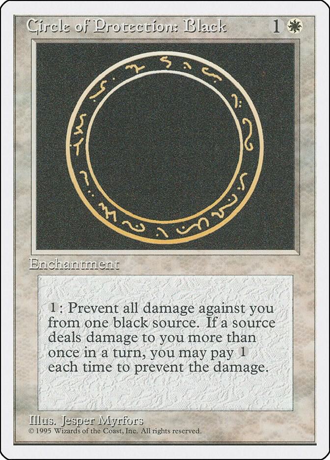 Circle of Protection: Black card from Fourth Edition