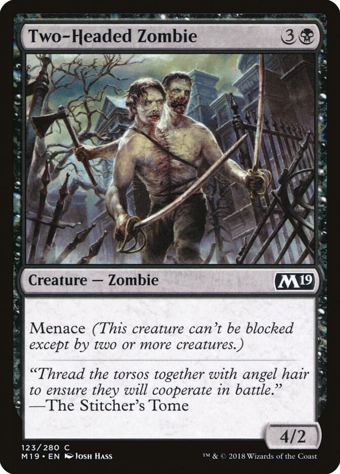 Two-Headed Zombie 123 card from Core Set 2019