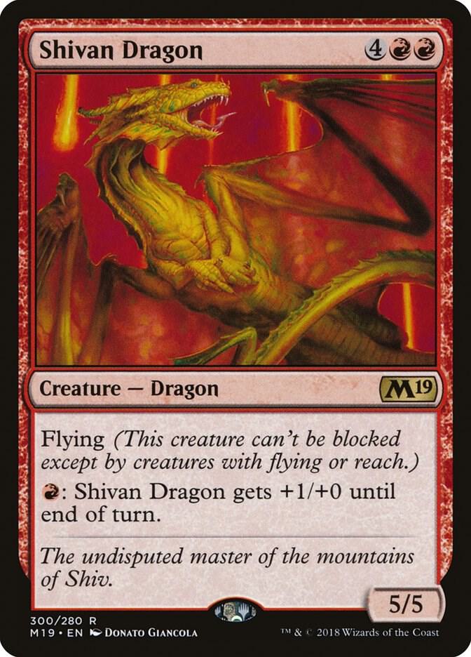Shivan Dragon 300 card from Core Set 2019