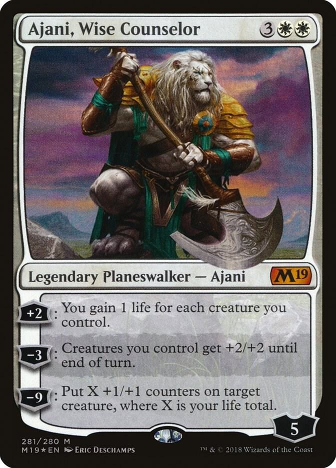 Ajani, Wise Counselor 281 card from Core Set 2019