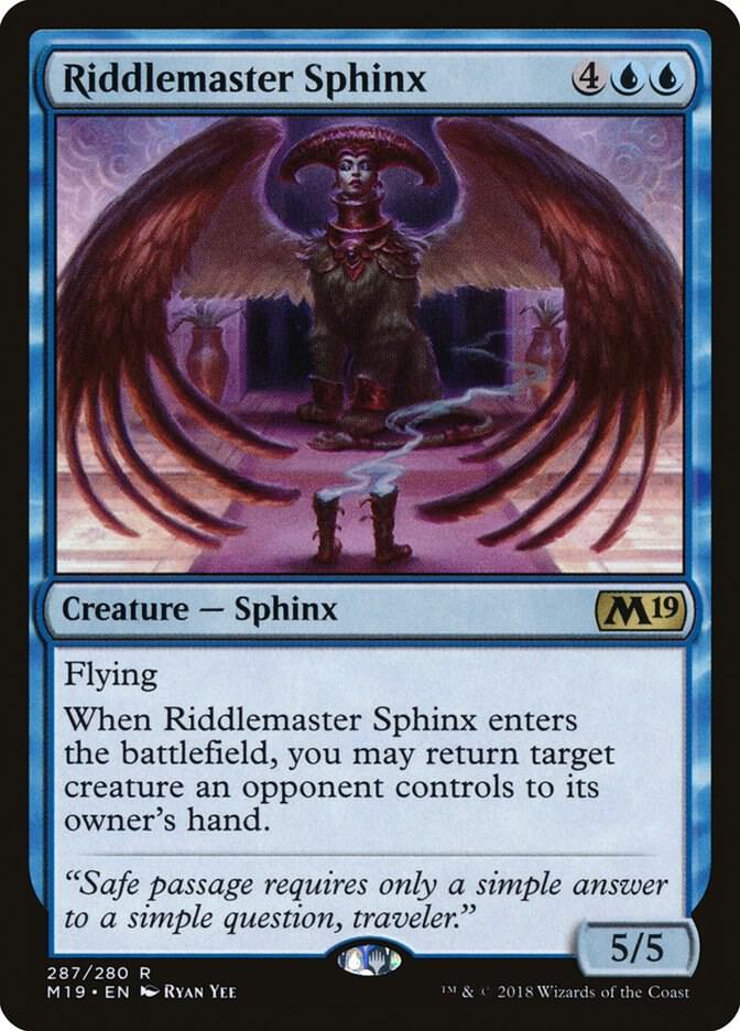 Riddlemaster Sphinx 287 card from Core Set 2019