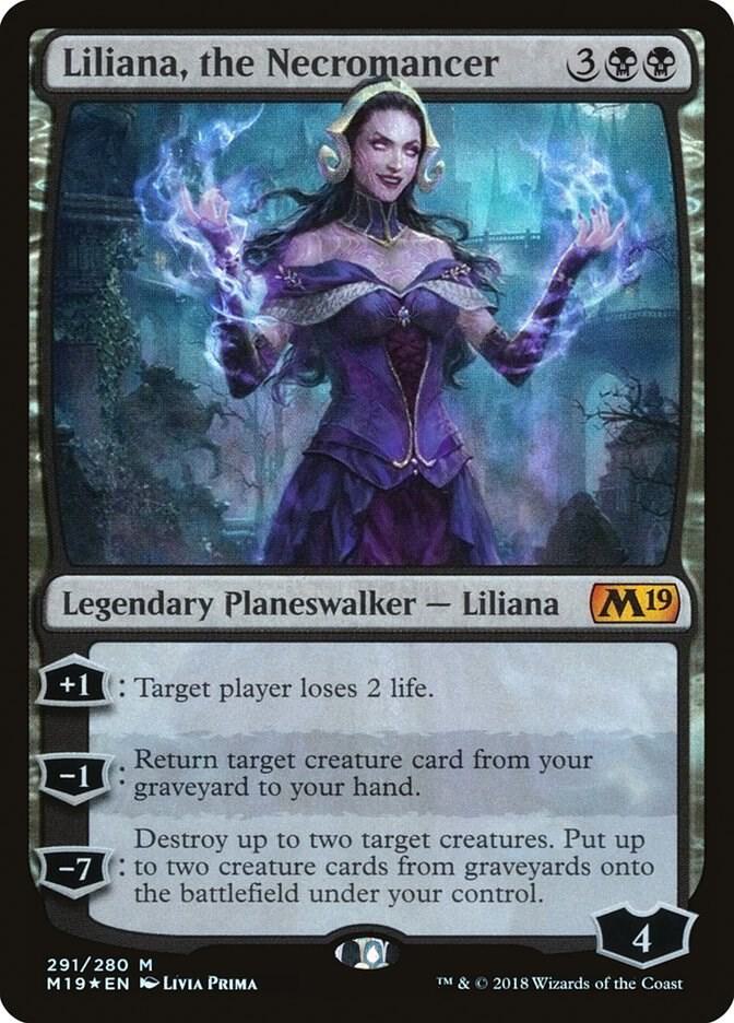 Liliana, the Necromancer 291 card from Core Set 2019