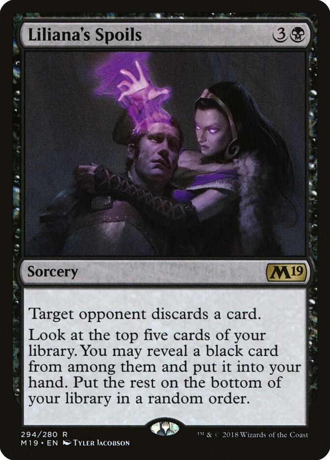 Liliana's Spoils 294 card from Core Set 2019