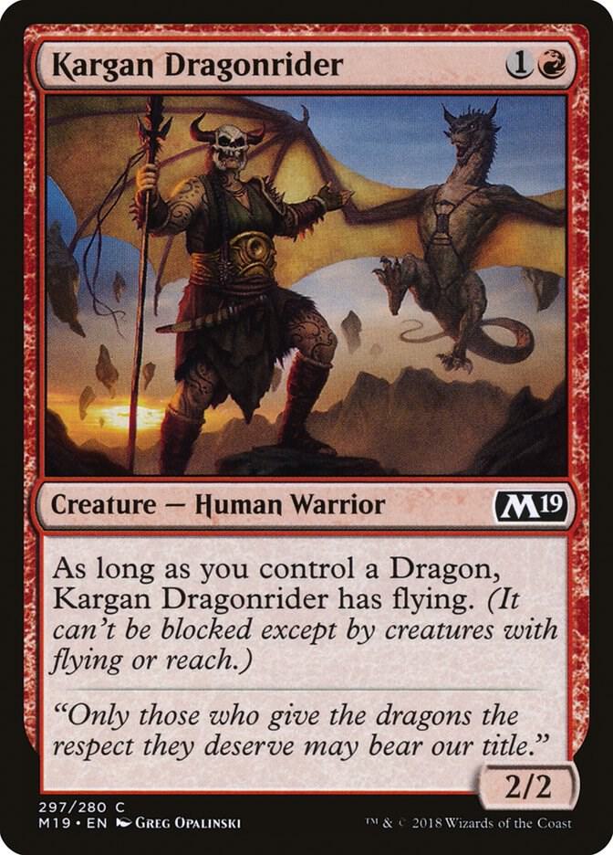 Kargan Dragonrider 297 card from Core Set 2019