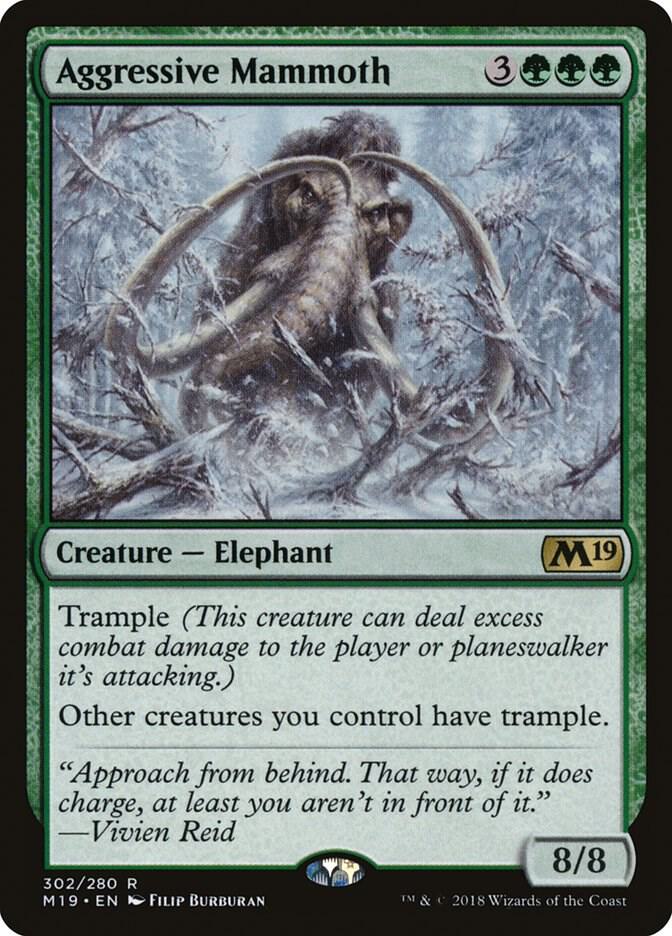 Aggressive Mammoth 302 card from Core Set 2019
