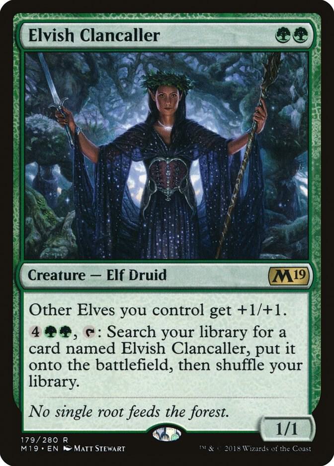 Elvish Clancaller 179 card from Core Set 2019
