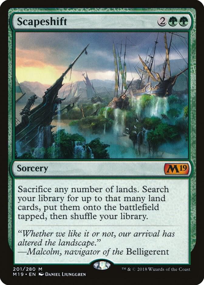 Scapeshift 201 card from Core Set 2019