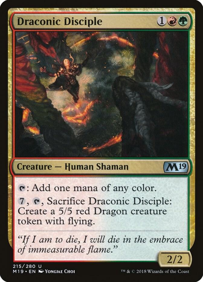 Draconic Disciple 215 card from Core Set 2019