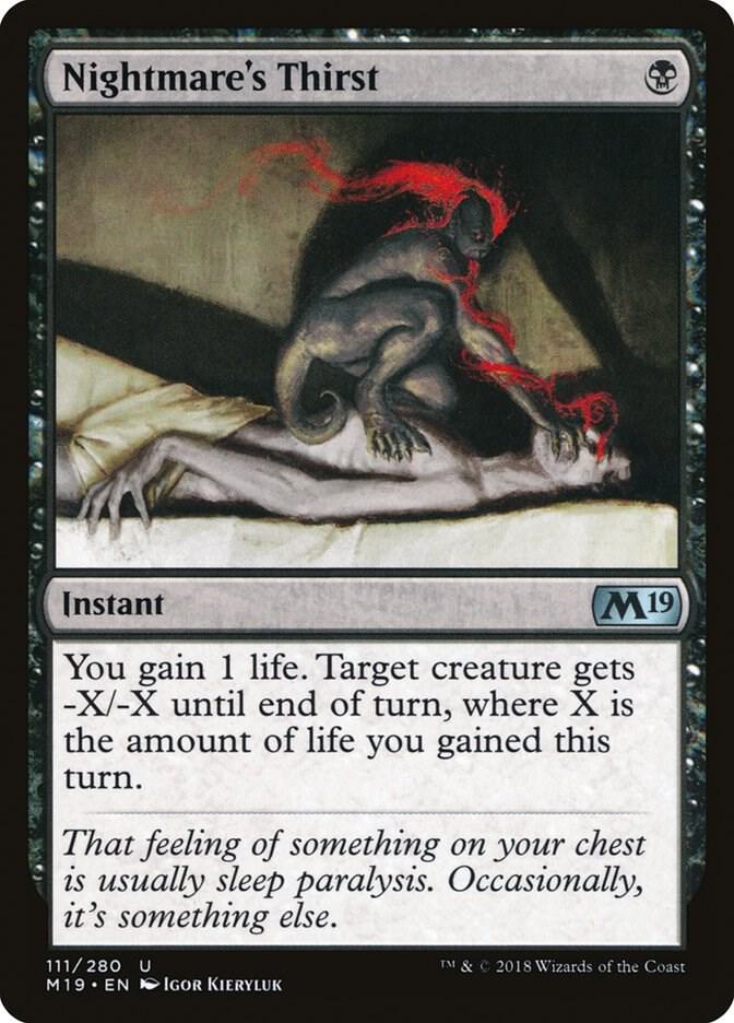 Nightmare's Thirst 111 card from Core Set 2019