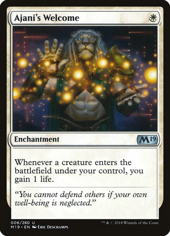 Ajani's Welcome 6 card from Core Set 2019