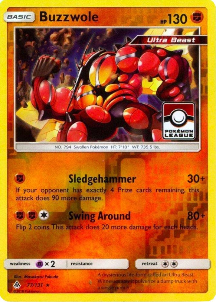 Buzzwole - 77/131 (Pokemon League) 077/131 card from League & Championship Cards