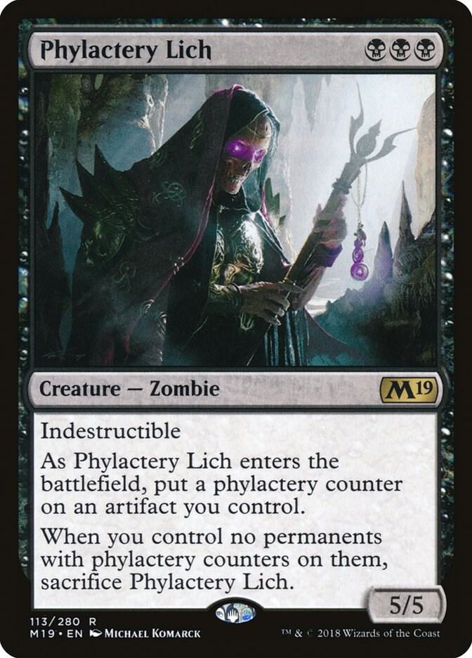 Phylactery Lich 113 card from Core Set 2019