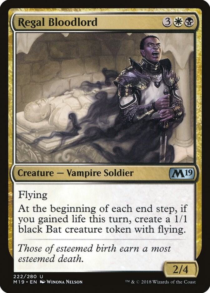 Regal Bloodlord 222 card from Core Set 2019