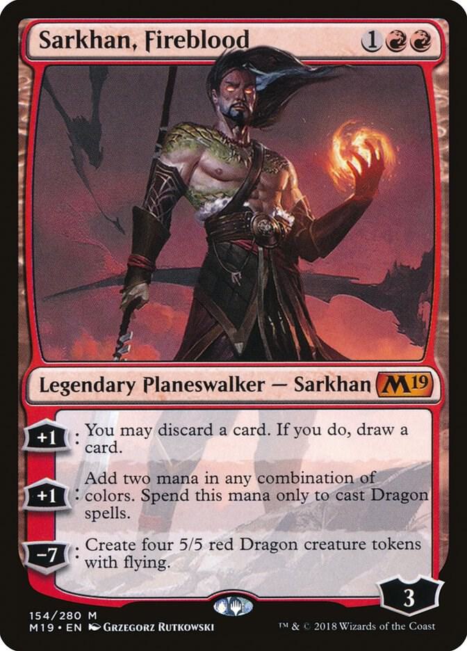 Sarkhan, Fireblood 154 card from Core Set 2019