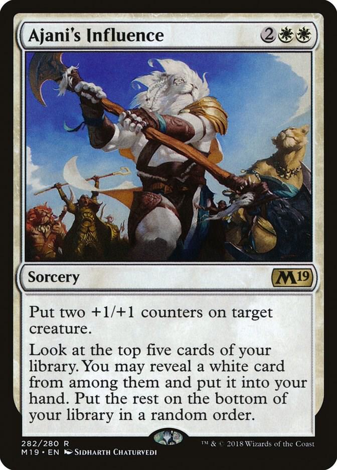 Ajani's Influence 282 card from Core Set 2019
