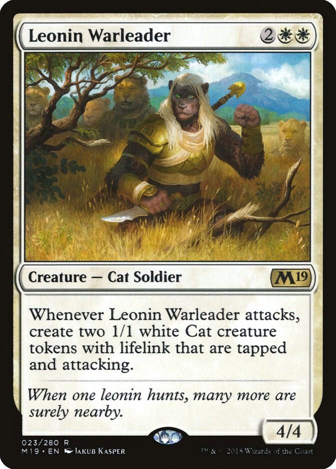 Leonin Warleader 23 card from Core Set 2019