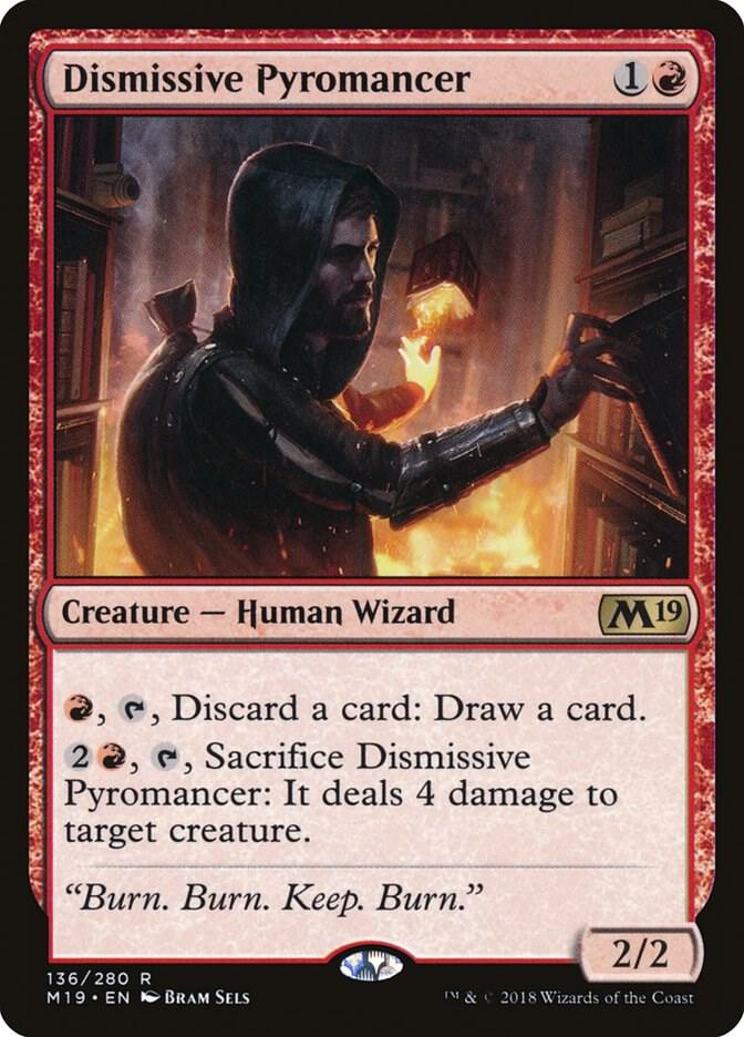 Dismissive Pyromancer 136 card from Core Set 2019