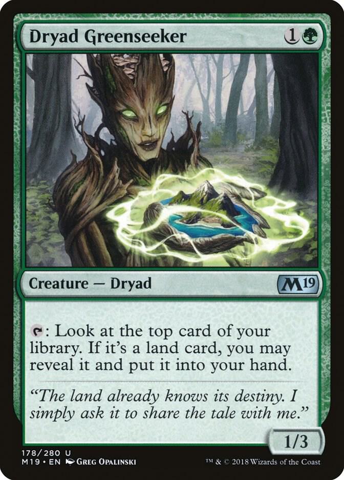 Dryad Greenseeker 178 card from Core Set 2019