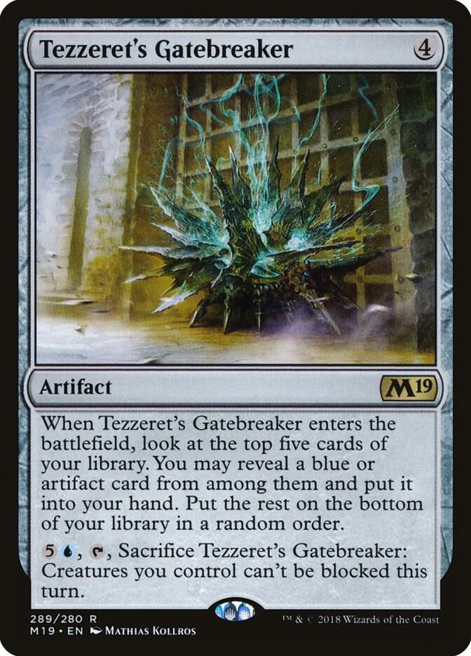 Tezzeret's Gatebreaker 289 card from Core Set 2019
