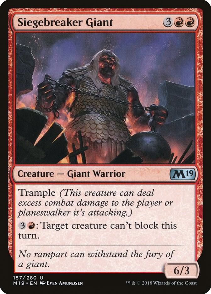 Siegebreaker Giant 157 card from Core Set 2019