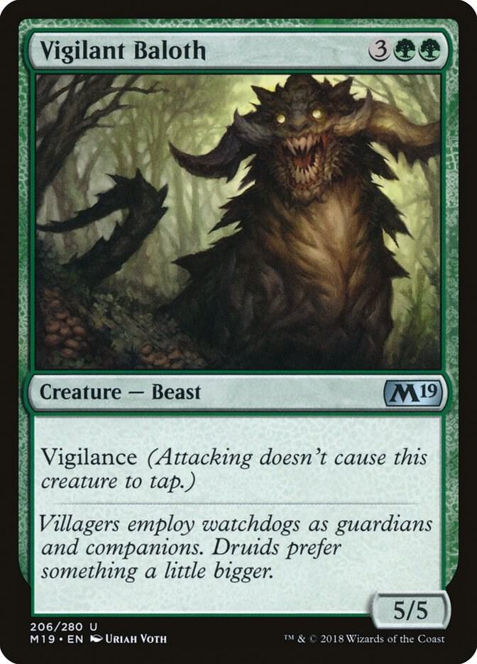 Vigilant Baloth 206 card from Core Set 2019