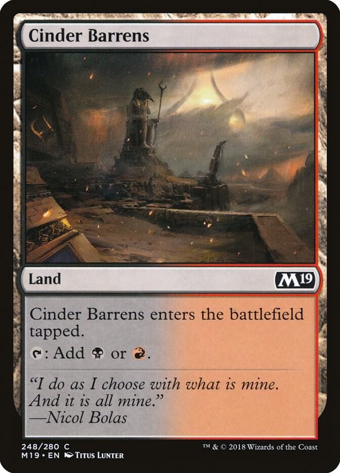 Cinder Barrens 248 card from Core Set 2019