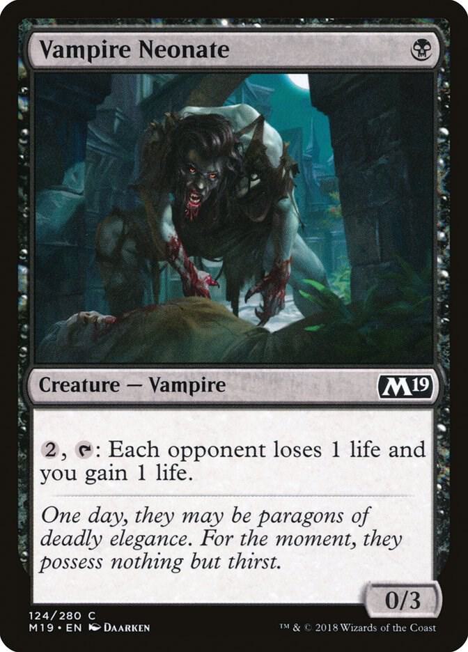 Vampire Neonate 124 card from Core Set 2019