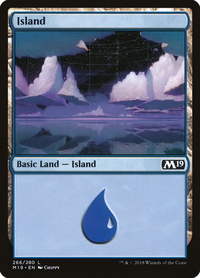 Island 266 card from Core Set 2019