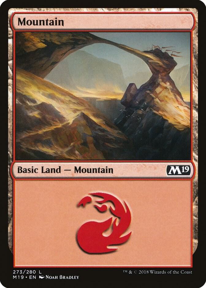Mountain 273 card from Core Set 2019